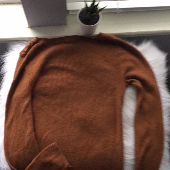 Dark Mustard Yellow tight fit Express sweater. - Picture 3 of 5